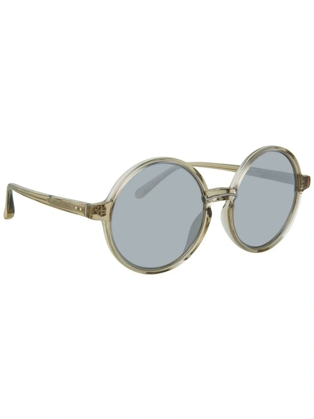 Linda Farrow LFL650 Oversized Round Sunglasses White Gold Titanium Full Set
